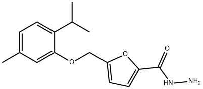 5-[(5-甲基-2-丙-2-基-苯氧基)甲基]呋喃-2-卡巴肼 结构式