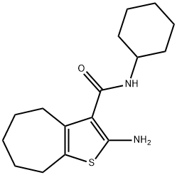 2-AMINO-N-CYCLOHEXYL-5,6,7,8-TETRAHYDRO-4H-CYCLOHEPTA[B]THIOPHENE-3-CARBOXAMIDE,438236-24-9,结构式