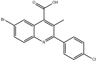 6-BROMO-2-(4-CHLOROPHENYL)-3-METHYLQUINOLINE-4-CARBOXYLIC ACID Structure