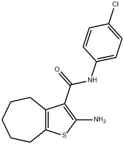 2-AMINO-N-(4-CHLOROPHENYL)-5,6,7,8-TETRAHYDRO-4H-CYCLOHEPTA[B]THIOPHENE-3-CARBOXAMIDE Structure