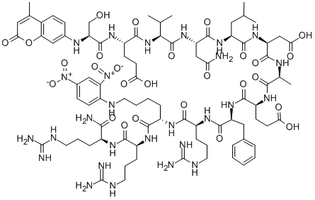 MCA-(ASN670,LEU671)-アミロイドΒ/A4タンパク前駆体770 (667-676)-LYS(DNP)-ARG-ARG アミド 化学構造式