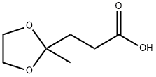 2-メチル-1,3-ジオキソラン-2-プロパン酸 化学構造式
