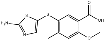 5-(2-aMinothiazol-5-ylthio)-2-Methoxy-4-Methylbenzoic acid|5 - ((2-氨基噻唑-5-基)硫基)-2-甲氧基-4-甲基苯甲酸