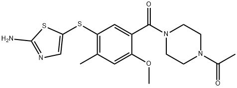 1-(4-(5-(2-aMinothiazol-5-ylthio)-2-Methoxy-4-Methylbenzoyl)piperazin-1-yl)ethanone|1-(4-(5 - ((2-氨基噻唑-5-基)硫基)-2-甲氧基-4-甲基苯甲酰基)哌嗪-1-基)乙