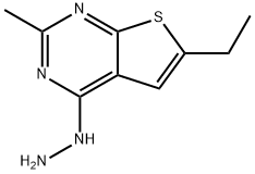Thieno[2,3-d]pyrimidin-4(1H)-one, 6-ethyl-2-methyl-, hydrazone (9CI) 结构式