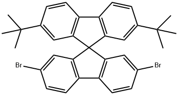 2,7-dibroMo-2',7'-di-tert-butyl-9,9'-spirobi[fluorene] 化学構造式
