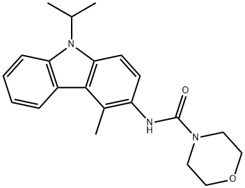 N-[4-Methyl-9-(1-methylethyl)-9H-carbazol-3-yl]-4-morpholinecarboxamide 化学構造式