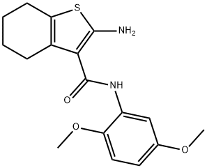 2-氨基-N-(2,5-二甲氧基苯基)-4,5,6,7-四氢苯并[B]噻吩-3-甲酰胺, 440088-43-7, 结构式