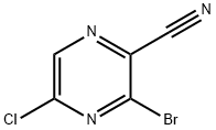 3-Bromo-5-chloropyrazine-2-carbonitrile 化学構造式