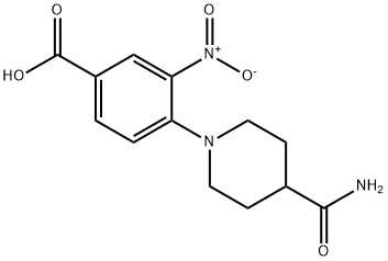 3-NITRO-4-(PIPERIDIN-4-CARBOXAMIDE-1-YL)BENZOIC ACID 化学構造式
