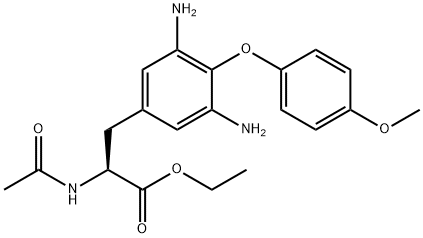 3,5-二氨基-4-(4-甲氧苯氧基)-N-乙酰-L-苯丙氨酸乙酯, 440667-78-7, 结构式