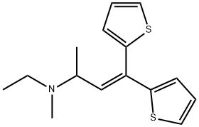 N-エチル-N,1-ジメチル-3,3-ジ(2-チエニル)-2-プロペン-1-アミン 化学構造式
