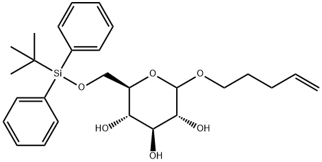 PENT-4-ENYL-6-O-T-BUTYLDIPHENYLSILYL-D-GLUCOPYRANOSIDE Struktur