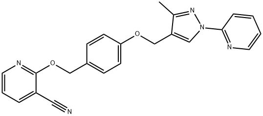 2-[4-[[3-methyl-1-(pyridin-2-yl)-1H-pyrazol-4-yl]methoxy]
benzyloxy]nicotinonitrile|
