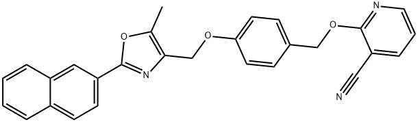 2-[4-[5-methyl-2-(2-naphthyl)-4-oxazolylmethoxy]
benzyloxy]nicotinonitrile Struktur