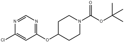 4-(6-Chloro-pyriMidin-4-yloxy)-piperidine-1-carboxylic acid tert-butyl ester, 98+% C14H20ClN3O3, MW: 313.78 Struktur