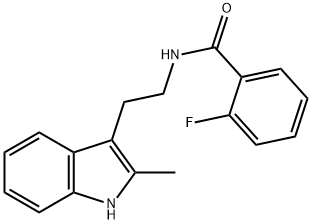 2-Fluoro-N-[2-(2-methyl-1H-indol-3-yl)ethyl]benzamide 化学構造式