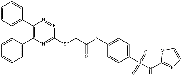 2-[(5,6-diphenyl-1,2,4-triazin-3-yl)sulfanyl]-N-{4-[(1,3-thiazol-2-ylamino)sulfonyl]phenyl}acetamide 结构式
