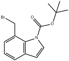 7-(溴甲基)-1H-吲哚-1-甲酸叔丁酯 结构式