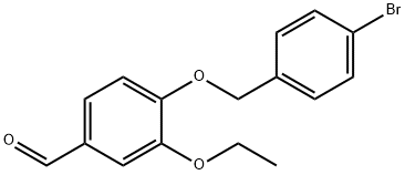 4-[(4-ブロモベンジル)オキシ]-3-エトキシベンズアルデヒド 化学構造式