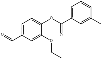 3-メチル安息香酸2-エトキシ-4-ホルミルフェニル 化学構造式