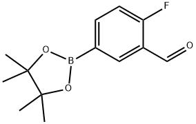 2-氟-5-(4,4,5,5-四甲基-1,3,2-二氧硼杂环戊烷-2-基)苯甲醛, 443776-94-1, 结构式