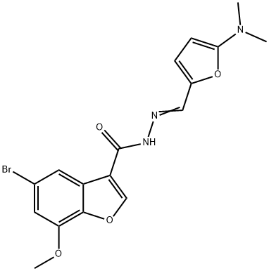 3-벤조푸란카르복실산,5-브로모-7-메톡시-,[[5-(디메틸아미노)-2-푸라닐]메틸렌]히드라지드(9CI)