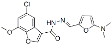 3-Benzofurancarboxylic  acid,  5-chloro-7-methoxy-,  [[5-(dimethylamino)-2-furanyl]methylene]hydrazide  (9CI) Structure