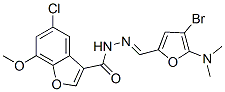 3-Benzofurancarboxylic  acid,  5-chloro-7-methoxy-,  [[4-bromo-5-(dimethylamino)-2-furanyl]methylene]hydrazide  (9CI),444051-16-5,结构式