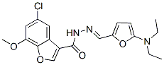 3-Benzofurancarboxylic  acid,  5-chloro-7-methoxy-,  [[5-(diethylamino)-2-furanyl]methylene]hydrazide  (9CI),444051-43-8,结构式