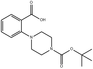 2-[4-(TERT-ブトキシカルボニル)ピペラジノ]安息香酸 化学構造式