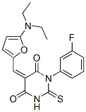 4,6(1H,5H)-Pyrimidinedione,  5-[[5-(diethylamino)-2-furanyl]methylene]-1-(3-fluorophenyl)dihydro-2-thioxo-,444673-73-8,结构式