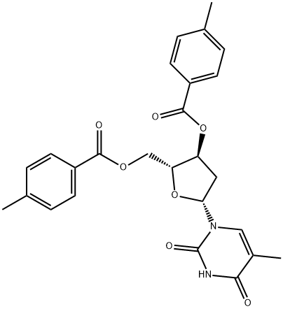 3',5'-DI-O-(4-METHYLBENZOYL)-THYMIDINE 化学構造式