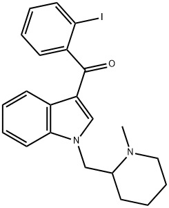 1-(1-メチルピペリジン-2-イルメチル)-3-(2-ヨードベンゾイル)-1H-インドール 化学構造式