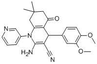2-amino-4-(3,4-dimethoxyphenyl)-7,7-dimethyl-5-oxo-1-(3-pyridinyl)-1,4,5,6,7,8-hexahydro-3-quinolinecarbonitrile 结构式