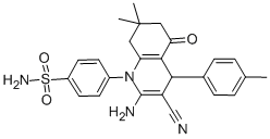 4-(2-amino-3-cyano-7,7-dimethyl-4-(4-methylphenyl)-5-oxo-5,6,7,8-tetrahydro-1(4H)-quinolinyl)benzenesulfonamide,445022-64-0,结构式