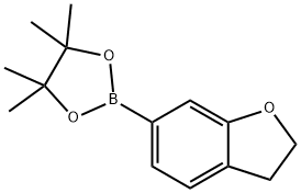 2-(2,3-ジヒドロベンゾフラン-6-イル)-4,4,5,5-テトラメチル-1,3,2-ジオキサボロラン 化学構造式
