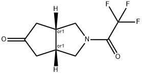 Cyclopenta[c]pyrrol-5(1H)-one, hexahydro-2-(trifluoroacetyl)-, (3aR,6aS)-rel- (9CI) 化学構造式