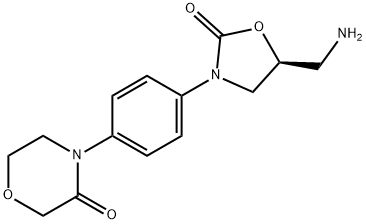 4-[4-[(5S)-5-(氨甲基)-2-羰基-3-唑烷基]苯基]-3-吗啡啉酮, 446292-10-0, 结构式