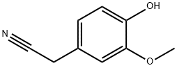3-メトキシ-4-ヒドロキシベンゼンアセトニトリル 化学構造式