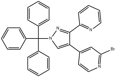 2-broMo-4-(3-(pyridin-2-yl)-1-trityl-1H-pyrazol-4-yl)pyridine Struktur