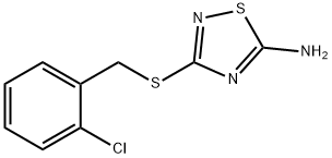 3-[(2-クロロベンジル)チオ]-1,2,4-チアジアゾール-5-アミン 化学構造式
