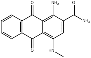 1-amino-9,10-dihydro-4-(methylamino)-9,10-dioxoanthracene-2-carboxamide Struktur
