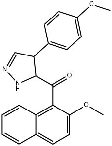 (2-methoxy-1-naphthyl) [4-(p-methoxyphenyl)-2-pyrazolin-5-yl] ketone Struktur