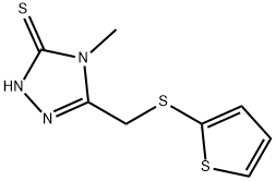 4-メチル-5-[(2-チエニルチオ)メチル]-4H-1,2,4-トリアゾール-3-チオール 化学構造式