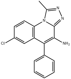 7-CHLORO-1-METHYL-5-PHENYL-[1,2,4]TRIAZOLO[4,3-A]QUINOLIN-4-AMINE, 448950-89-8, 结构式