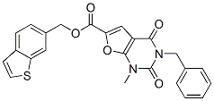 Furo[2,3-d]pyrimidine-6-carboxylic  acid,  1,2,3,4-tetrahydro-1-methyl-2,4-dioxo-3-(phenylmethyl)-,  benzo[b]thien-6-ylmethyl  ester,448969-70-8,结构式