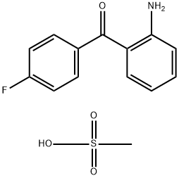 2-氨基-4'-氟二苯甲酮甲磺酸盐 结构式