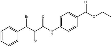 Ethyl 4-(2,3-dibromo-3-phenylpropanamido)benzoate Struktur