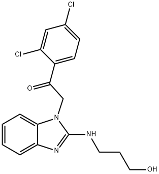 Ethanone,  1-(2,4-dichlorophenyl)-2-[2-[(3-hydroxypropyl)amino]-1H-benzimidazol-1-yl]- Structure